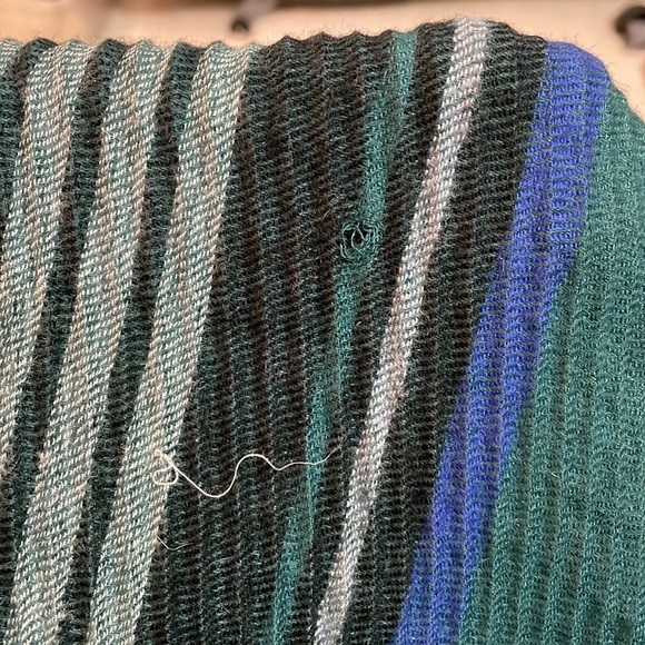 BASS NWT Women’s Scarf polyester oversize tartan black green plaid - Picture 6 of 9